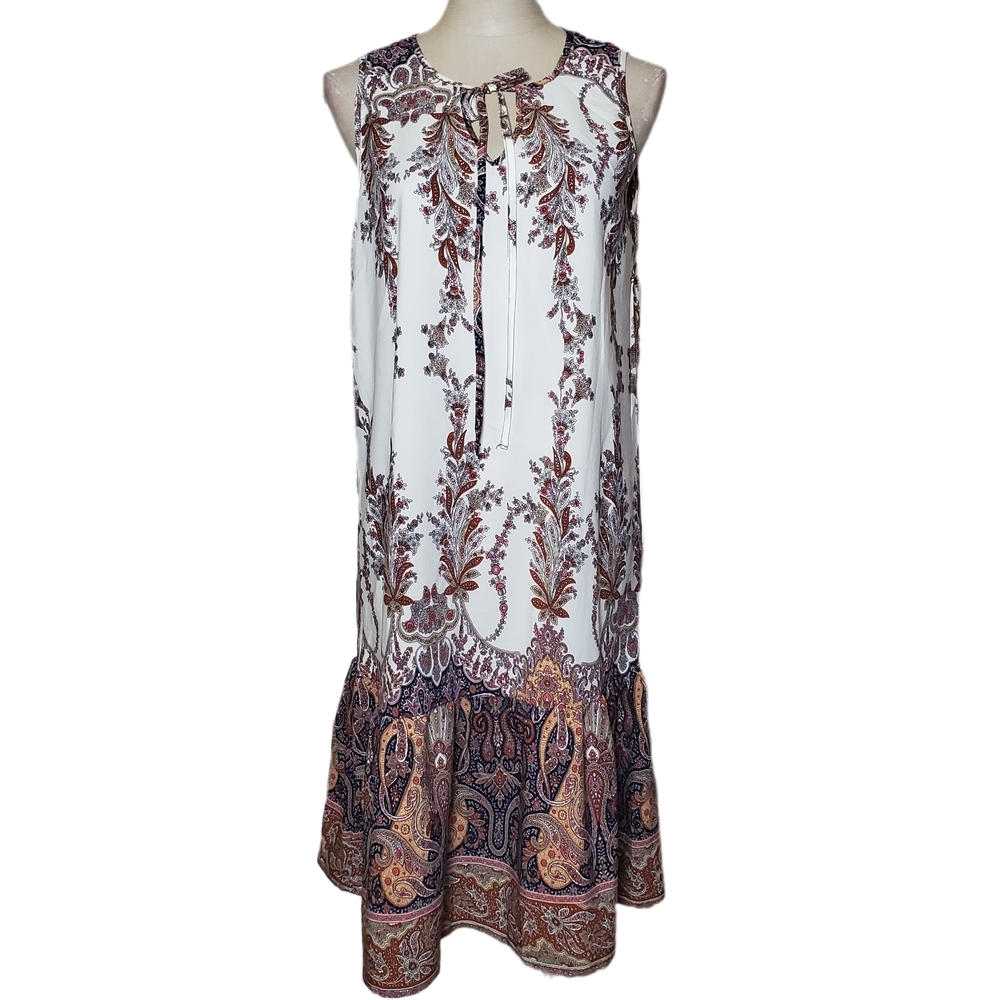 Emery Rose Paisley Print Sleeveless Dress Sz M